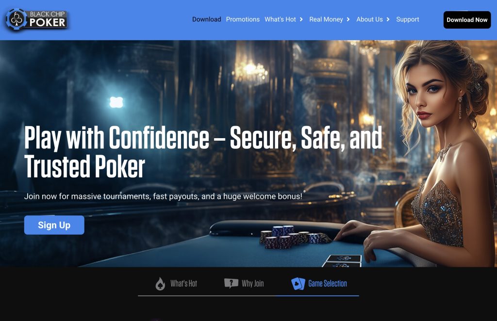 Black Chip Poker Landing Page